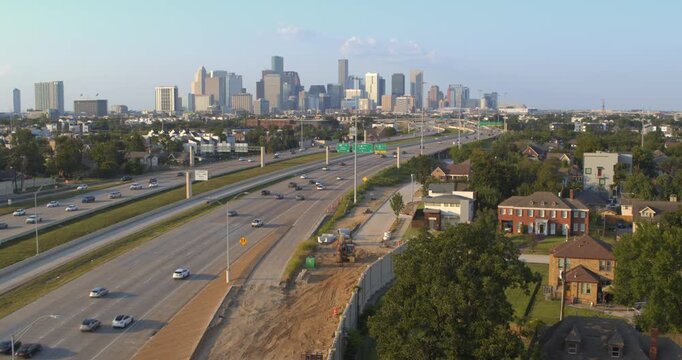 Houston 288 Freeway Aerial Skyline View