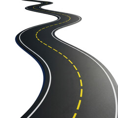 Winding road isolated on transparent background