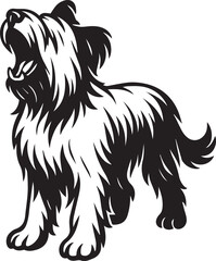 Briard Dog vector in black and white 