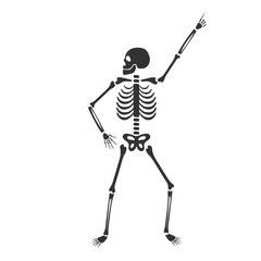Dancing skeleton on Dia de los Muertos. Vector illustration.