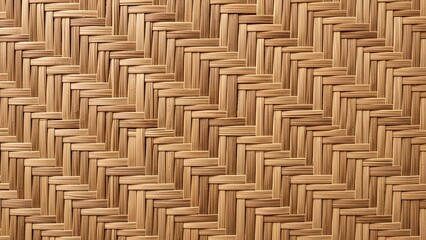 Natural woven bamboo texture background, intricate herringbone pattern