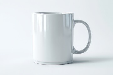 Blank White Mug With Handle On White Background