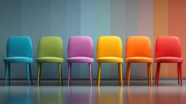 Culture Shift. LGBT Conference: Rainbow Chairs for Talk, Freedom, and Pride - Powered by Adobe