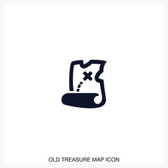 Fototapeta premium Old Treasure Map Icon