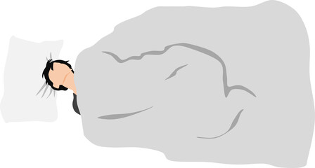 睡眠をとる女性のイラスト