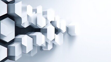 Obraz premium Abstract Geometric Pattern Of White Cubes And Hexagons
