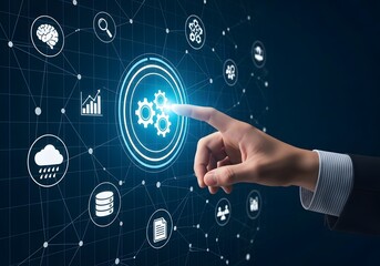 Innovative digital technology connecting systems and automating processes for business growth and success through artificial intelligence