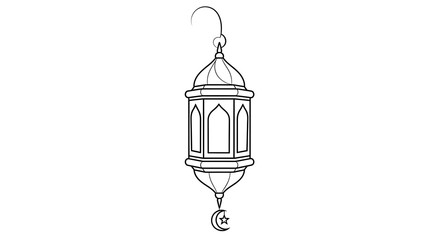 vector illustration of a silhouette of an old lamp