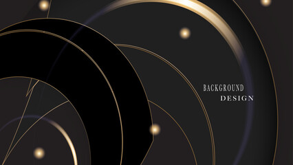 Background modern design luxury black and gold