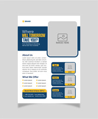 Clean and modern flyer design for travel agency