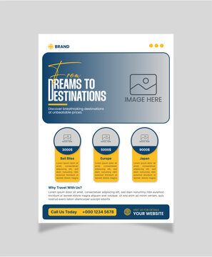 Clean and modern flyer design for travel agency