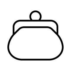 Illustration of a black wallet icon (business and finance) on a white background