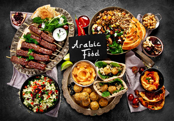 Arabic Cuisine: Middle Eastern traditional lunch or dinner.