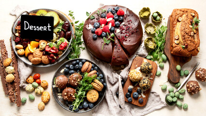 Healthy dessert. Vegan gluten-free pastry.