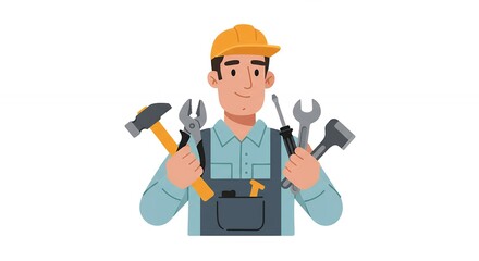 ** Handyman Holding Various Tools