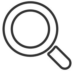 Magnifying glass search icon on transparent background