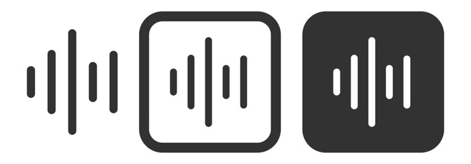 Sound audio waveform equalizer icon on transparent background