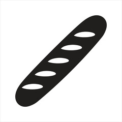 French bread baguette icon. Vector and glyph