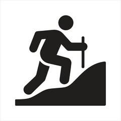 Hiking icon. Vector and glyph