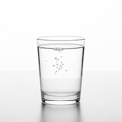 glass of water on white