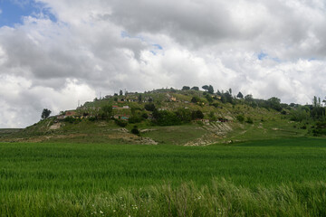 Traditional hillside wine cellars in Autilla del Pino, Palencia