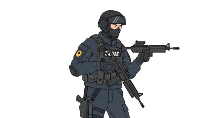 SWAT Officer Illustration