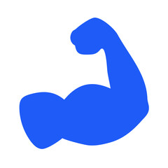 Strong Flexed Bicep Muscle Arm Icon Vector - Strength, Power, and Fitness Symbol