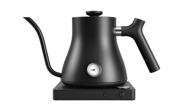 Sleek black kettle with base