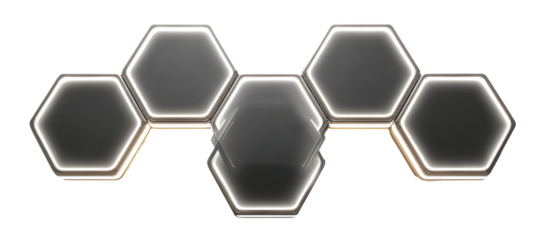Hexagonal light panel with glowing edges