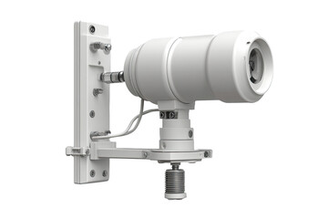 White wall-mounted device with a cylindrical body, a control panel, and an adjustable component