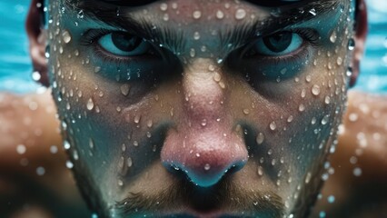 Close-up swimmer underwater