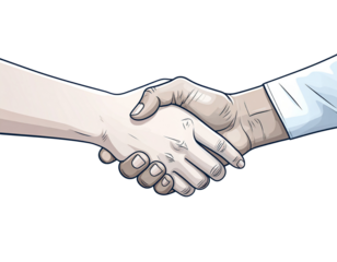 Two hands shaking in agreement and partnership