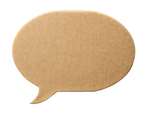 Brown cardboard speech bubble shape for messaging or communication concepts on isolated on white background ,PNG.AI Generated.