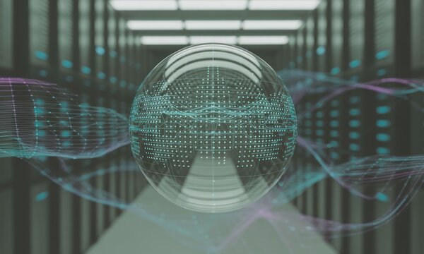 Data sphere in server rack