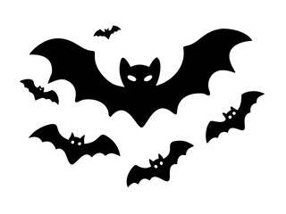 Naklejka premium halloween bat and bats vector illustration icon 