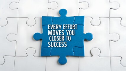Fototapeta premium Motivational Puzzle Piece with Inspiring Quote on Success