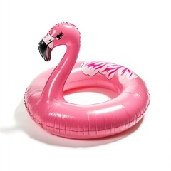 Pink flamingo-shaped Inflatable Beach Ring inflatable beach accessory.