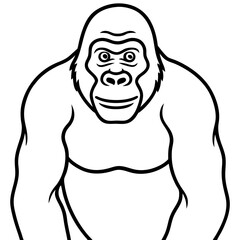 Gorilla line art vector