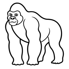 Obraz premium Gorilla line art vector