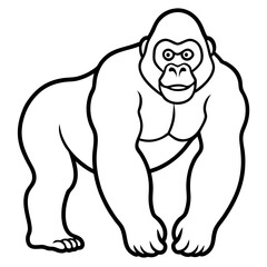Gorilla line art vector