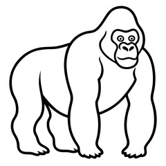 Gorilla line art vector