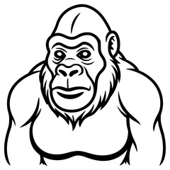Gorilla line art vector