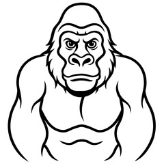 Gorilla line art vector