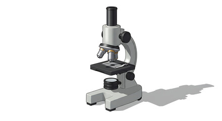 3D Exploring the Microscopic World A Detailed Illustration of a Compound Microscope