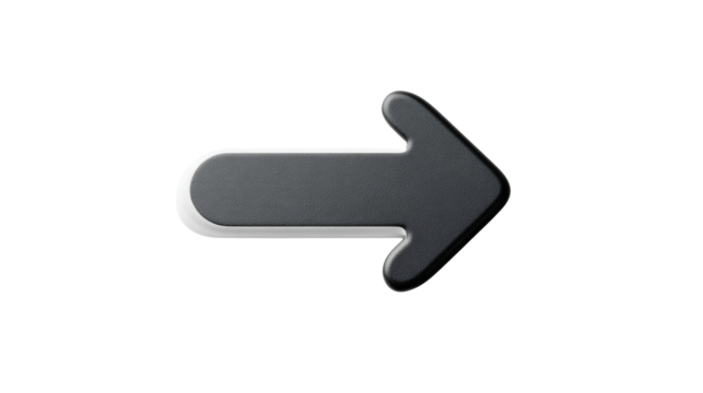 Sleek right arrow icon with modern design and subtle 3D effect