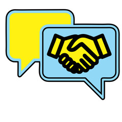 Fototapeta premium Consulting Icon – Black Line Symbol of Communication & Collaboration