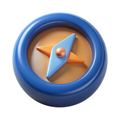 3d compass icon for navigation and directional guidance app interface design elements transparent background