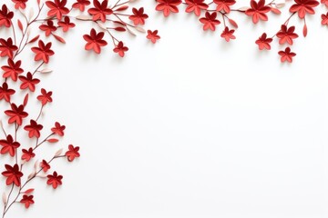Red flower floral border backgrounds plant petal.
