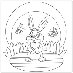 Children's coloring rabbit