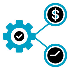 Efficiency Glyph Blue Icon